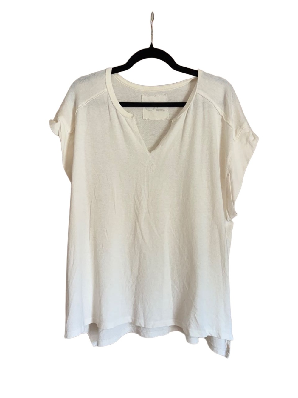 aerie Cream V-Neck Short Sleeve Tee